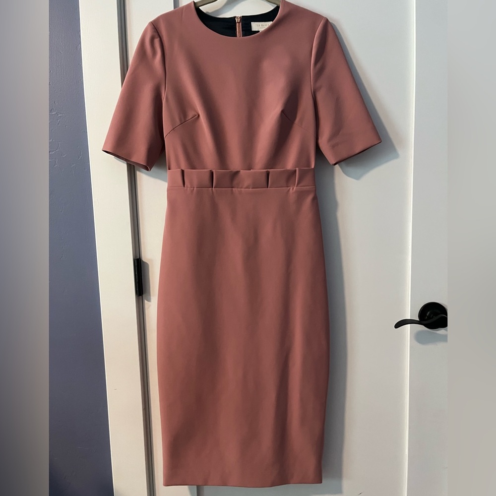 Ted Baker short sleeve midi pencil dress - like new